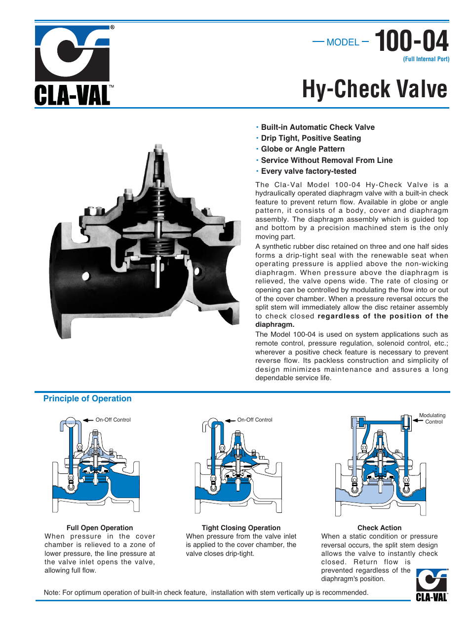Hy-check valve | Cla-Val 100-04 User Manual | Page 2 / 9
