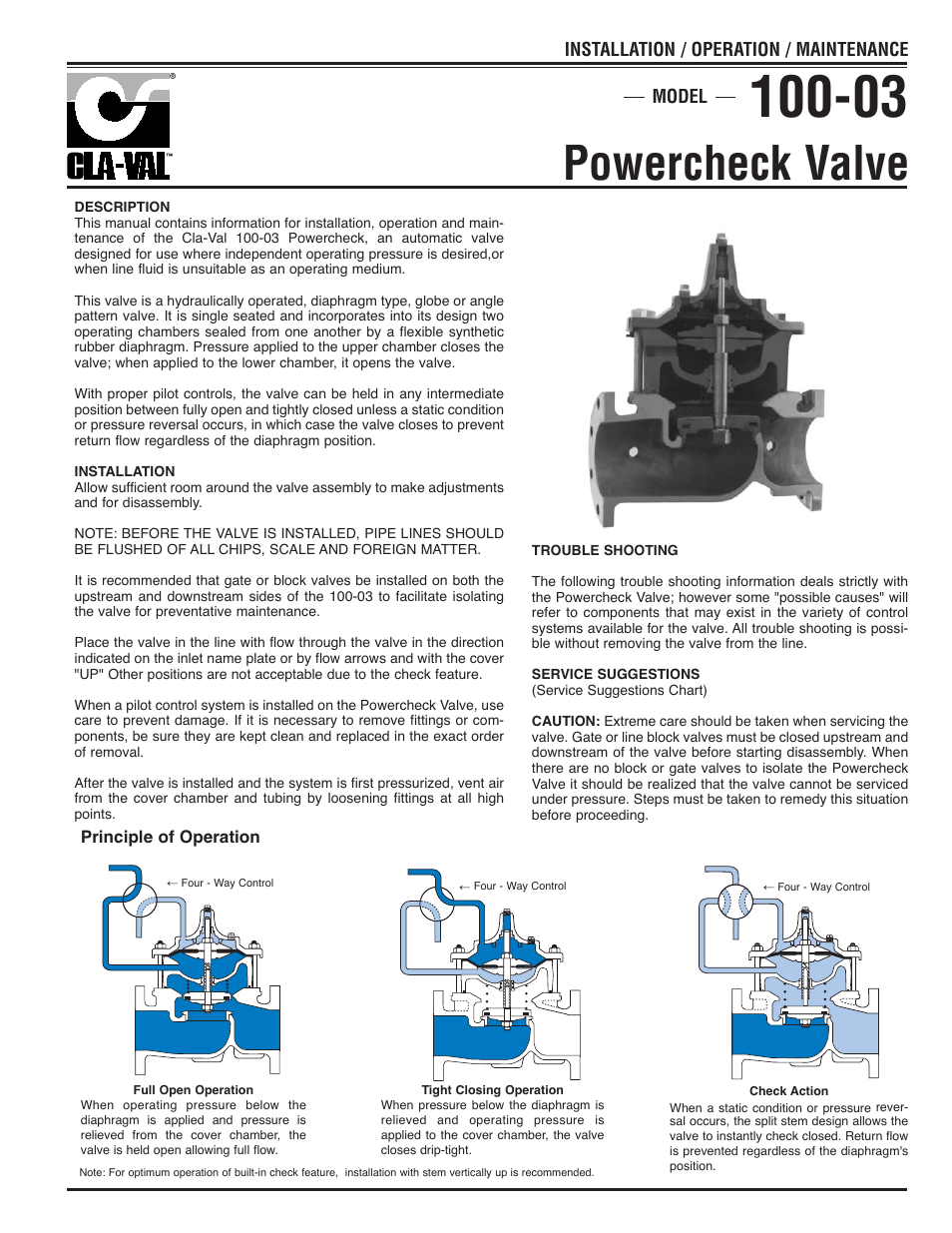 Cla-Val 100-03 User Manual | 8 pages