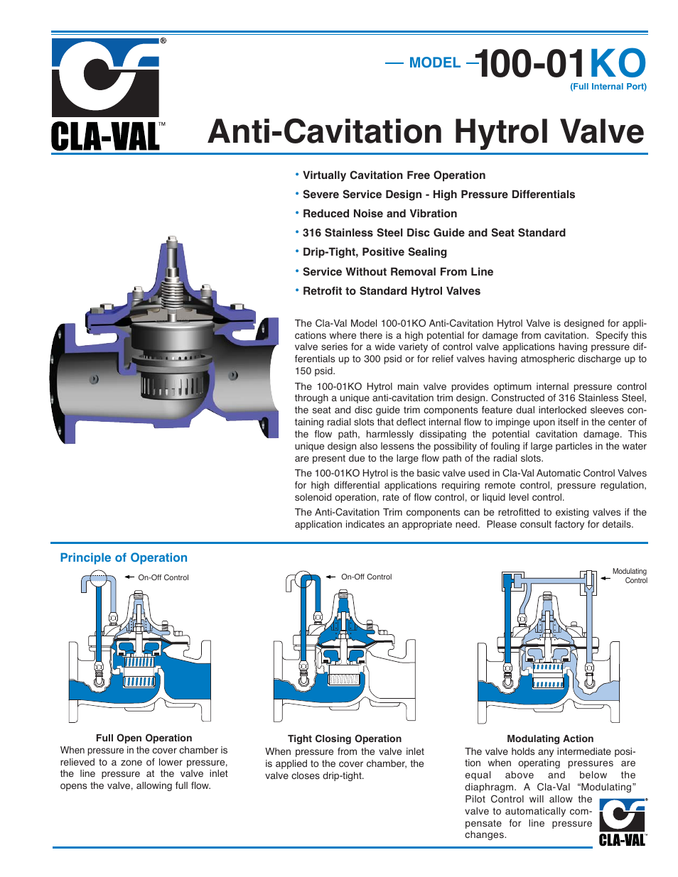 Cla-Val 100-01KO User Manual | 4 pages