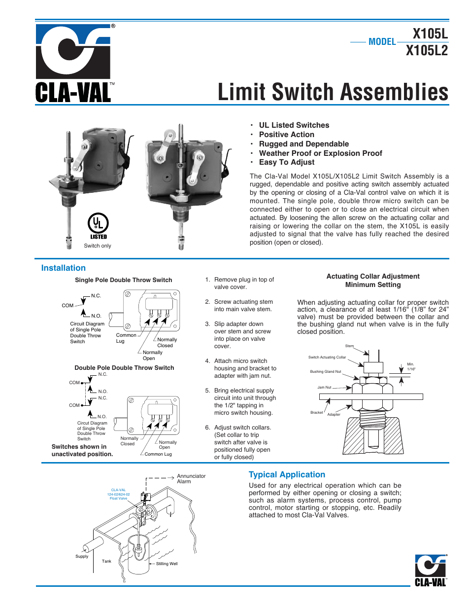Cla-Val X105L/X105L2 User Manual | 2 pages