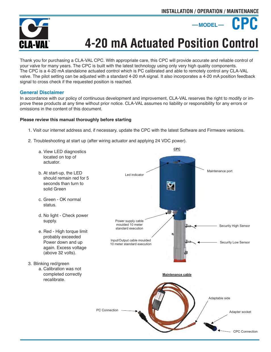 Cla-Val CPC User Manual | 12 pages