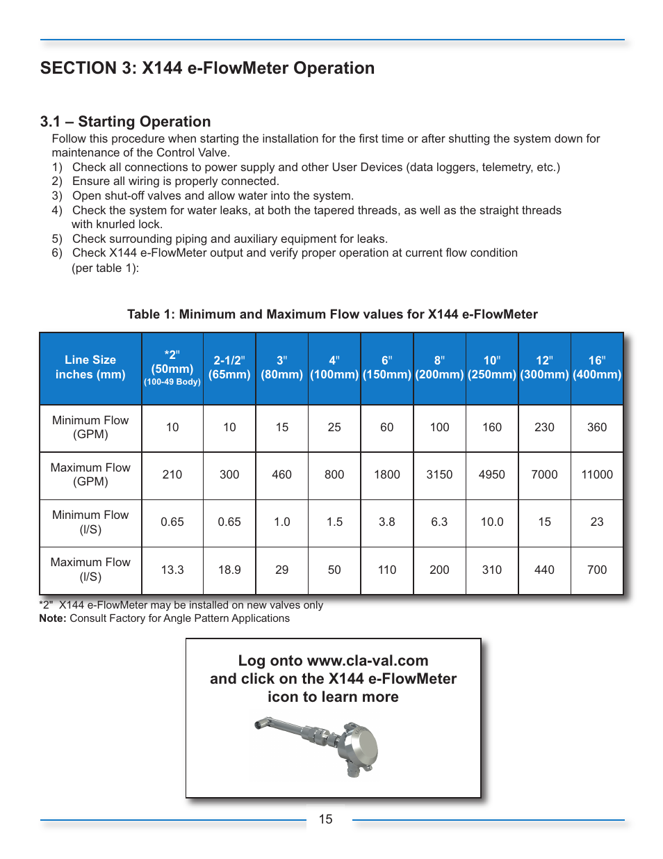 N-x144_iom_18, 1 – starting operation | Cla-Val X144 Technical Manual User Manual | Page 18 / 30