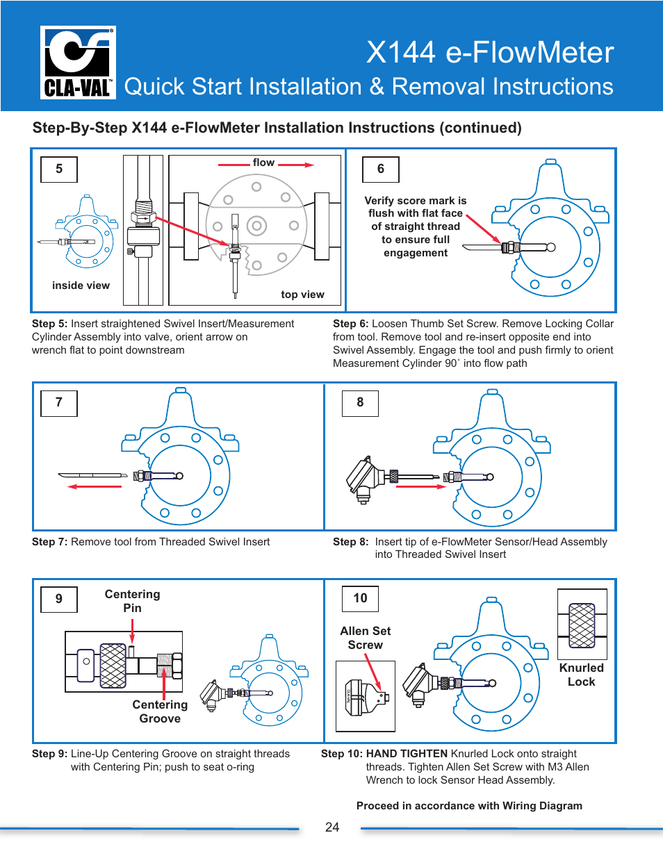 N-x144_iom_27, X144 e-flowmeter, Quick start installation & removal instructions | Cla-Val X144 Technical Manual User Manual | Page 27 / 30