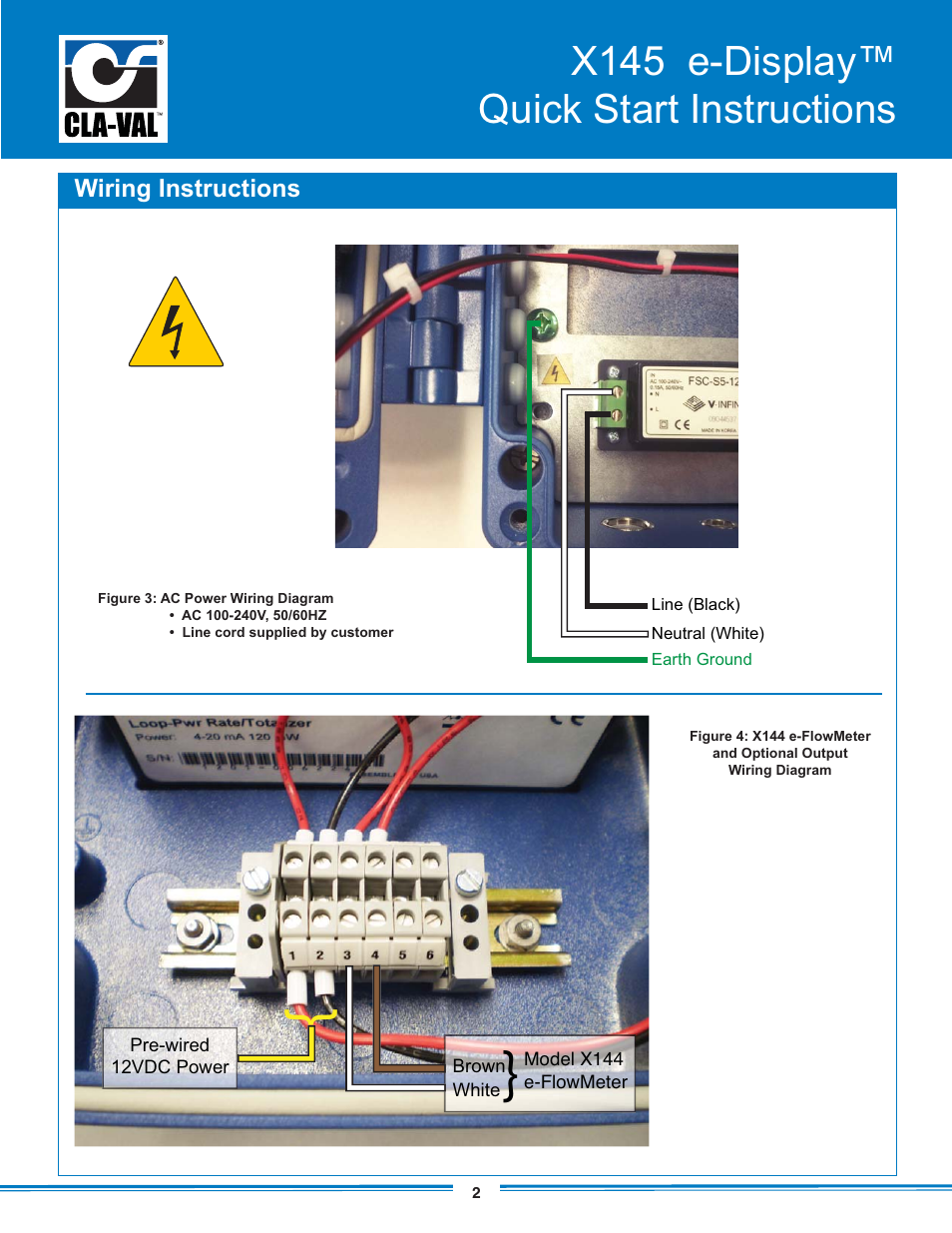 X145 e-display™ quick start instructions | Cla-Val X145 Quick Manual User Manual | Page 2 / 4