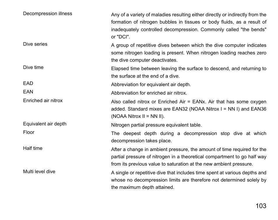 SUUNTO D6 User Manual | Page 103 / 109