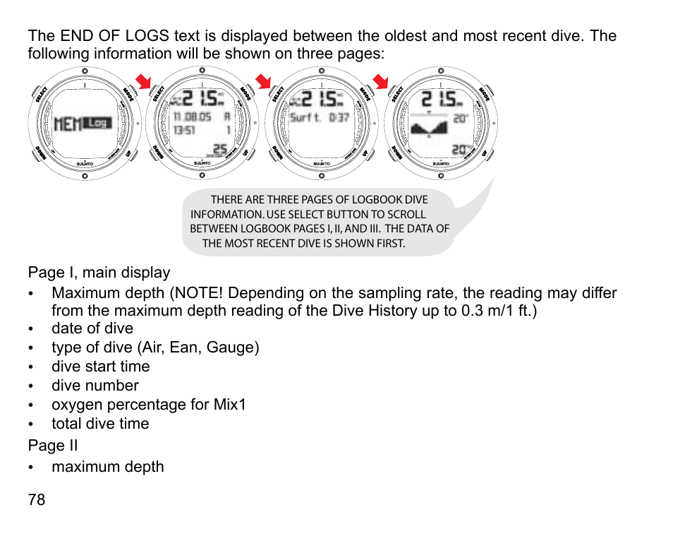 SUUNTO D6 User Manual | Page 78 / 109