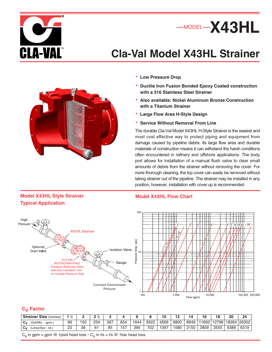 Cla-Val X43HL User Manual | 2 pages