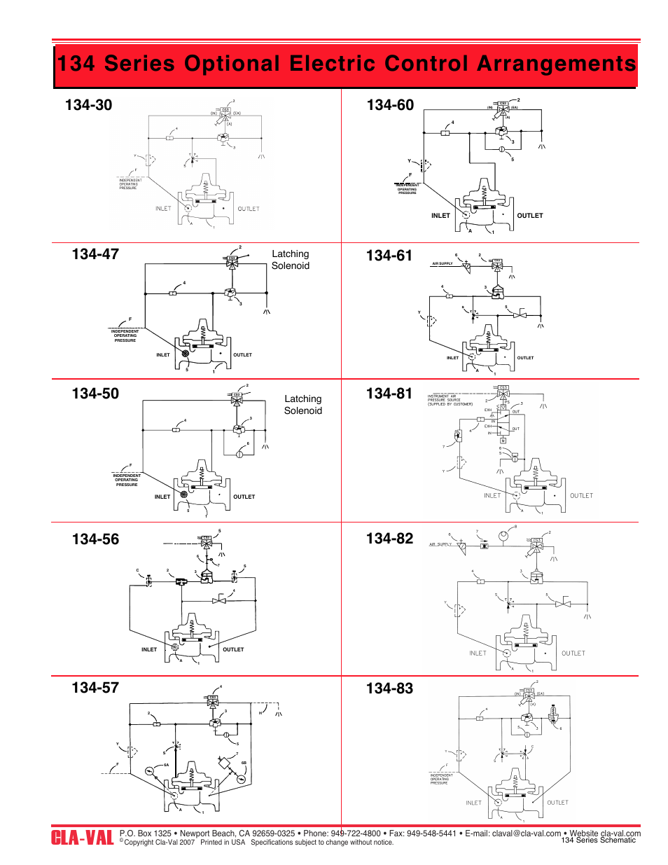 Independent operating pressure cs3 2 3 1, Independent operating pressure, Cs3 3 2 1 (in) (ea) (a) | Air supply cs3 2 1 3 | Cla-Val 134-60 User Manual | Page 4 / 4