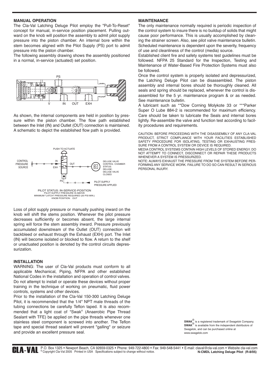 Cla-val | Cla-Val 834-05 User Manual | Page 18 / 34