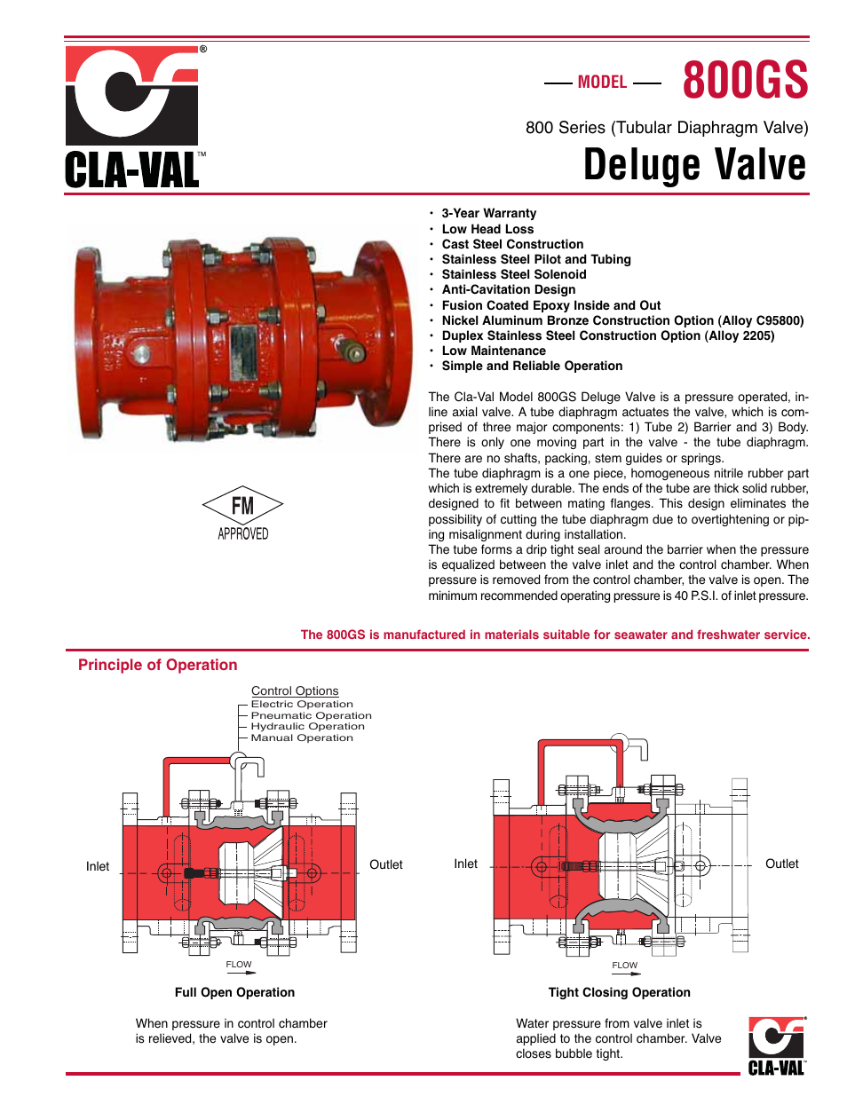 800gs, Deluge valve | Cla-Val 834-05 User Manual | Page 7 / 34