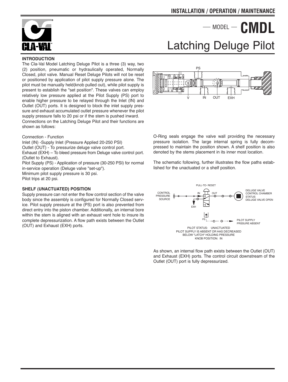 Cmdl, Latching deluge pilot, Installation / operation / maintenance | Model | Cla-Val 834-60 User Manual | Page 15 / 30