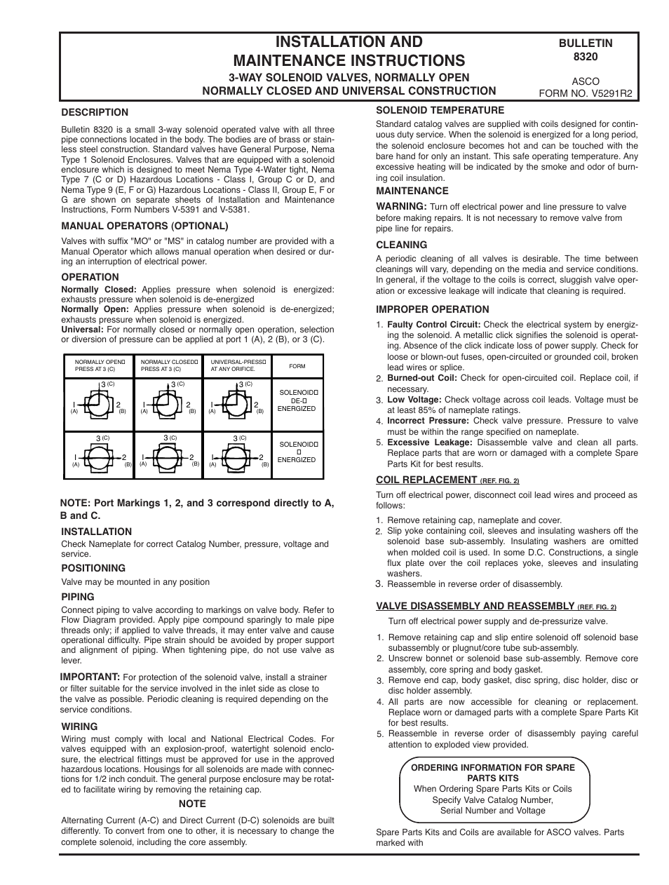 Installation and maintenance instructions, Bulletin 8320 | Cla-Val 834-60 User Manual | Page 9 / 30