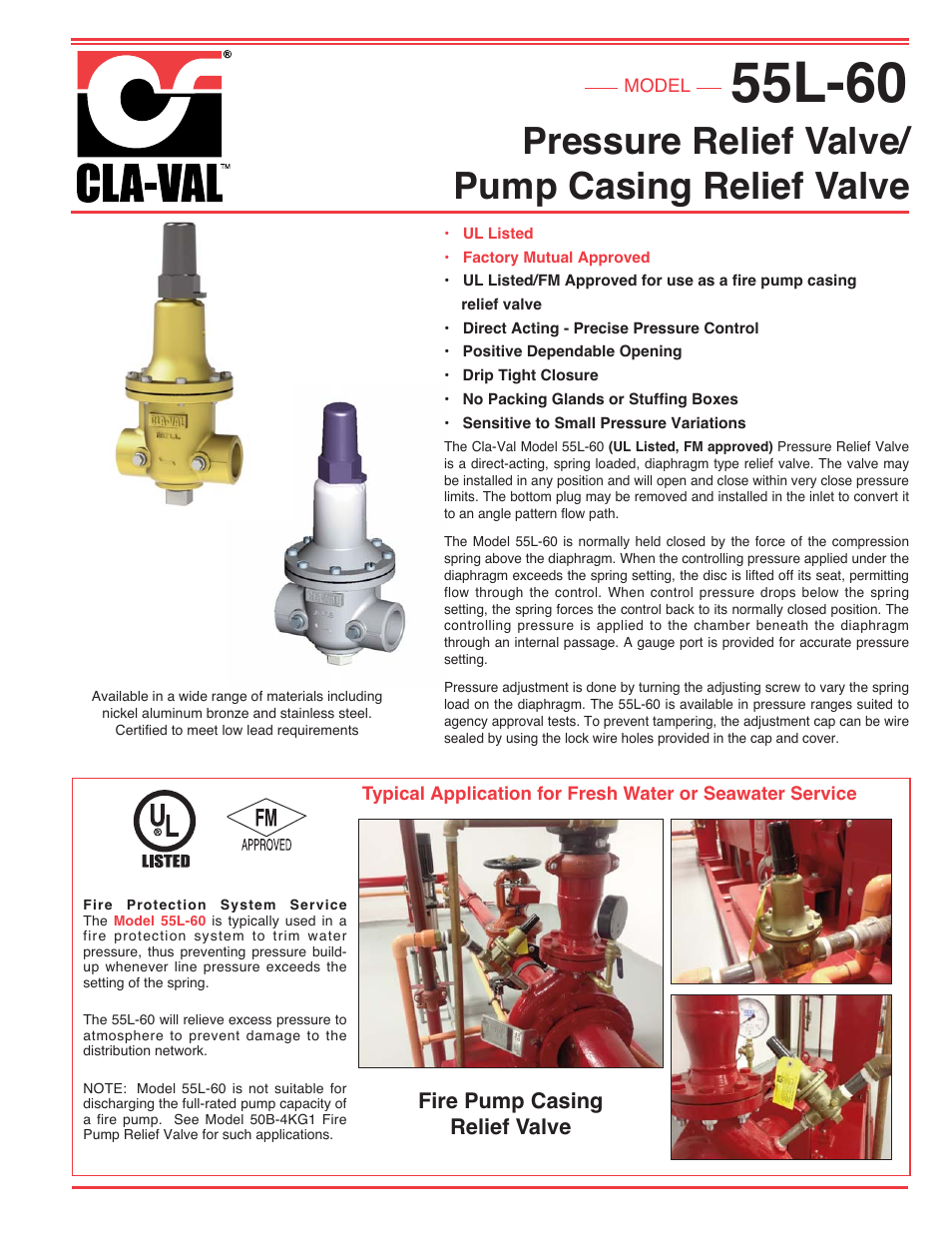 Cla-Val 55L-60 User Manual | 2 pages