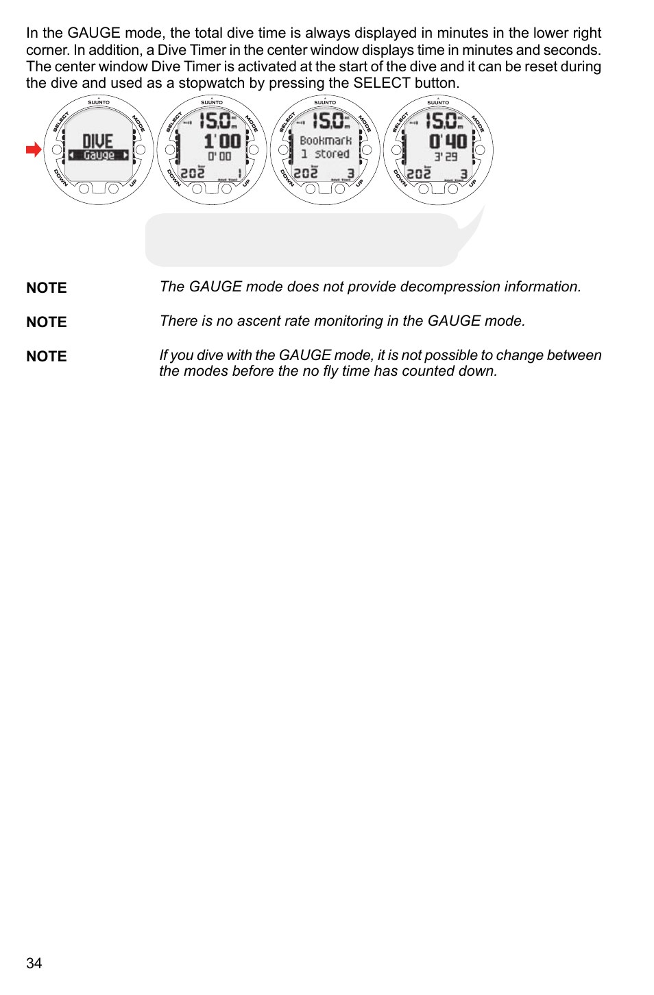 SUUNTO Cobra3 User Manual | Page 34 / 60