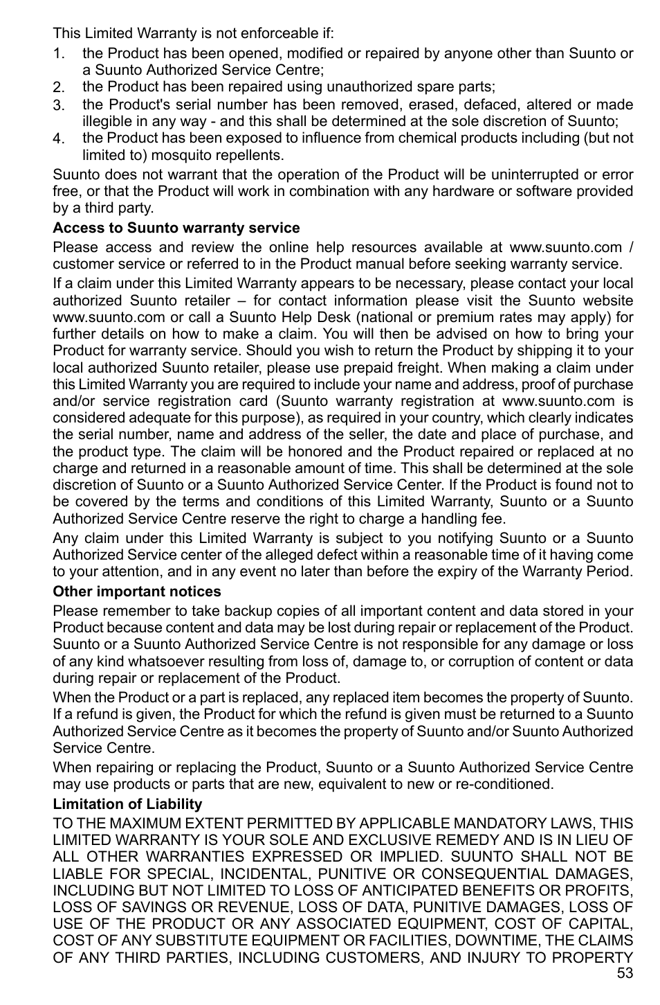 SUUNTO Cobra3 User Manual | Page 53 / 60