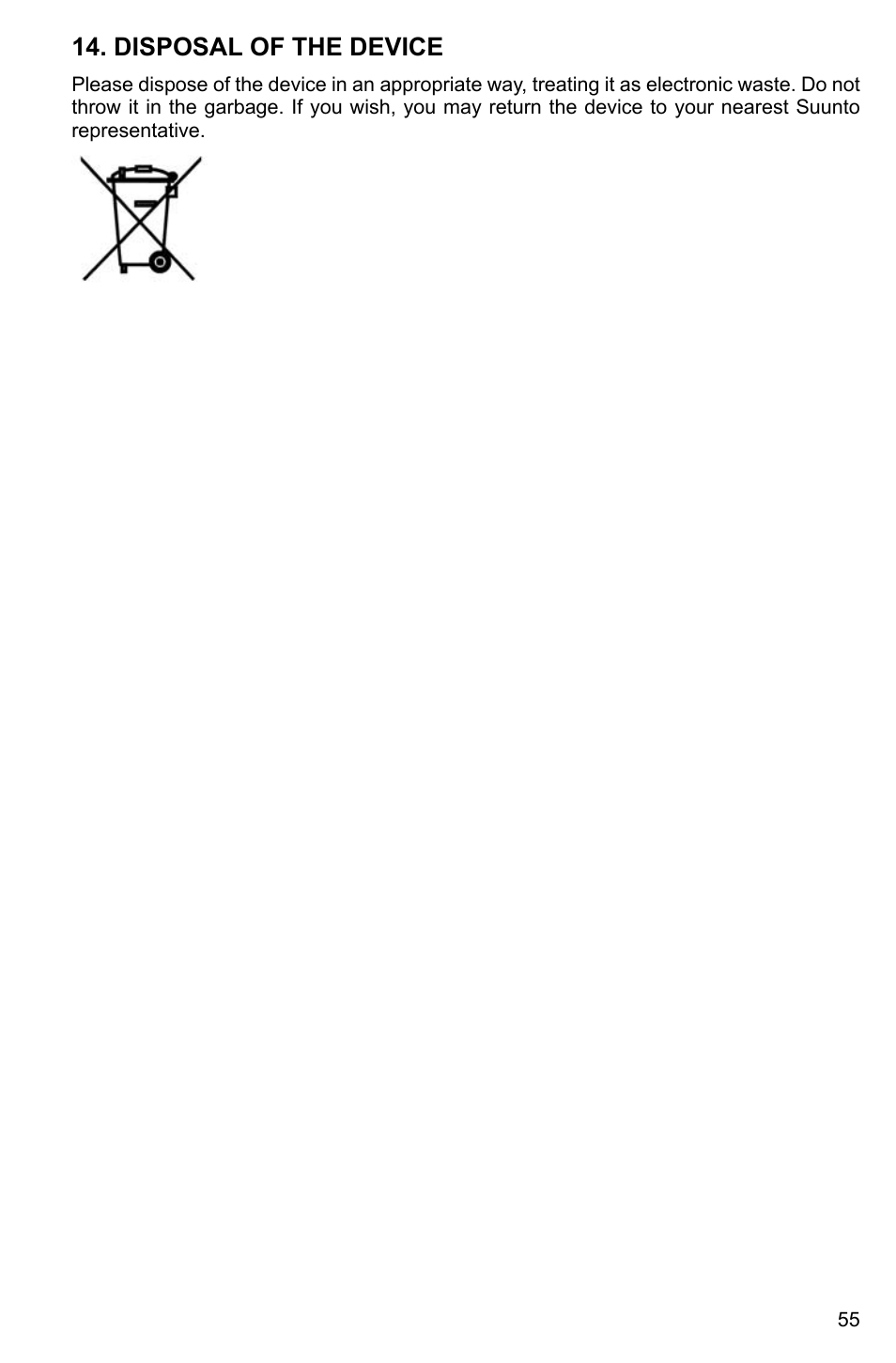 Disposal of the device | SUUNTO Cobra3 User Manual | Page 55 / 60