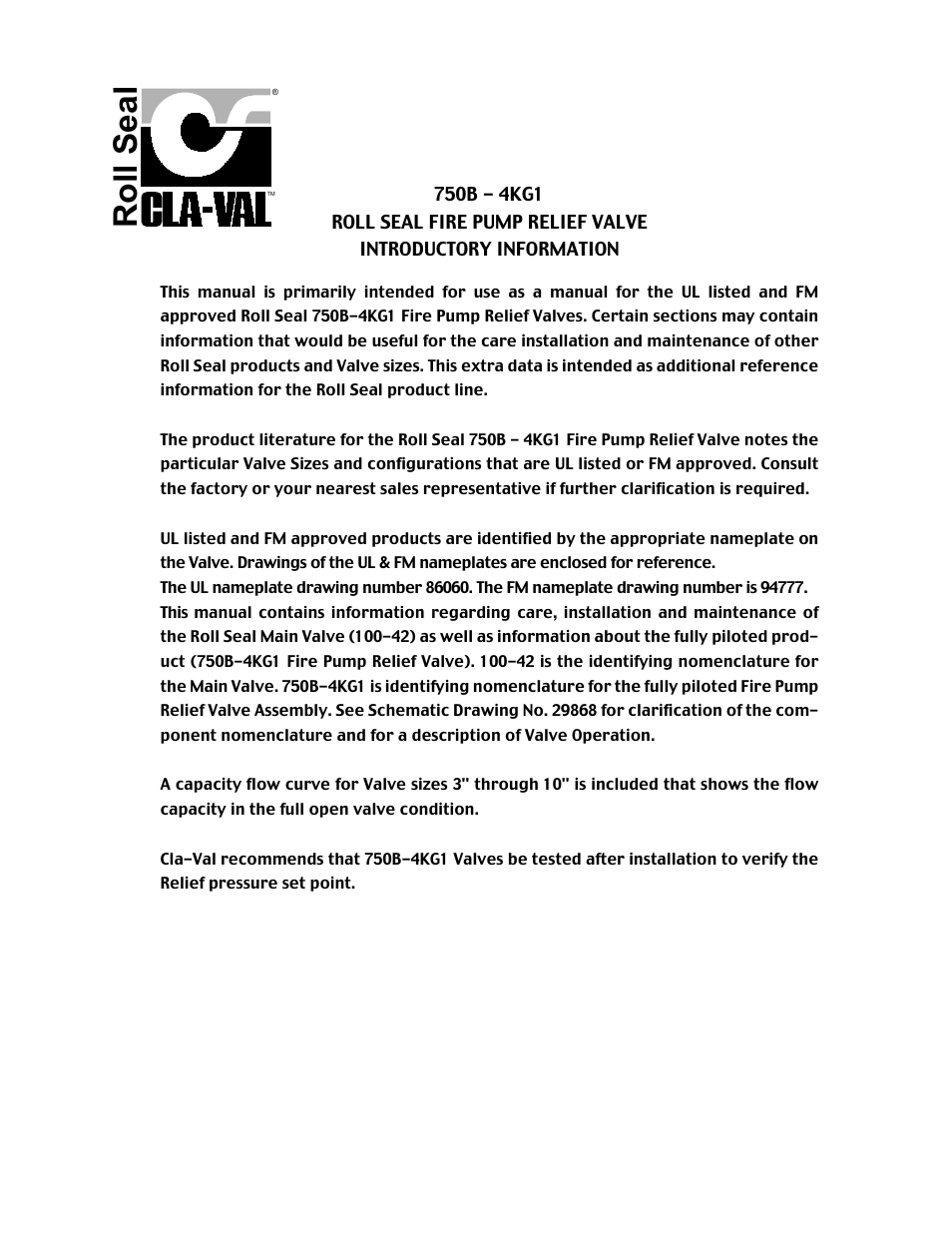 Roll seal | Cla-Val 750B-4KG User Manual | Page 4 / 25