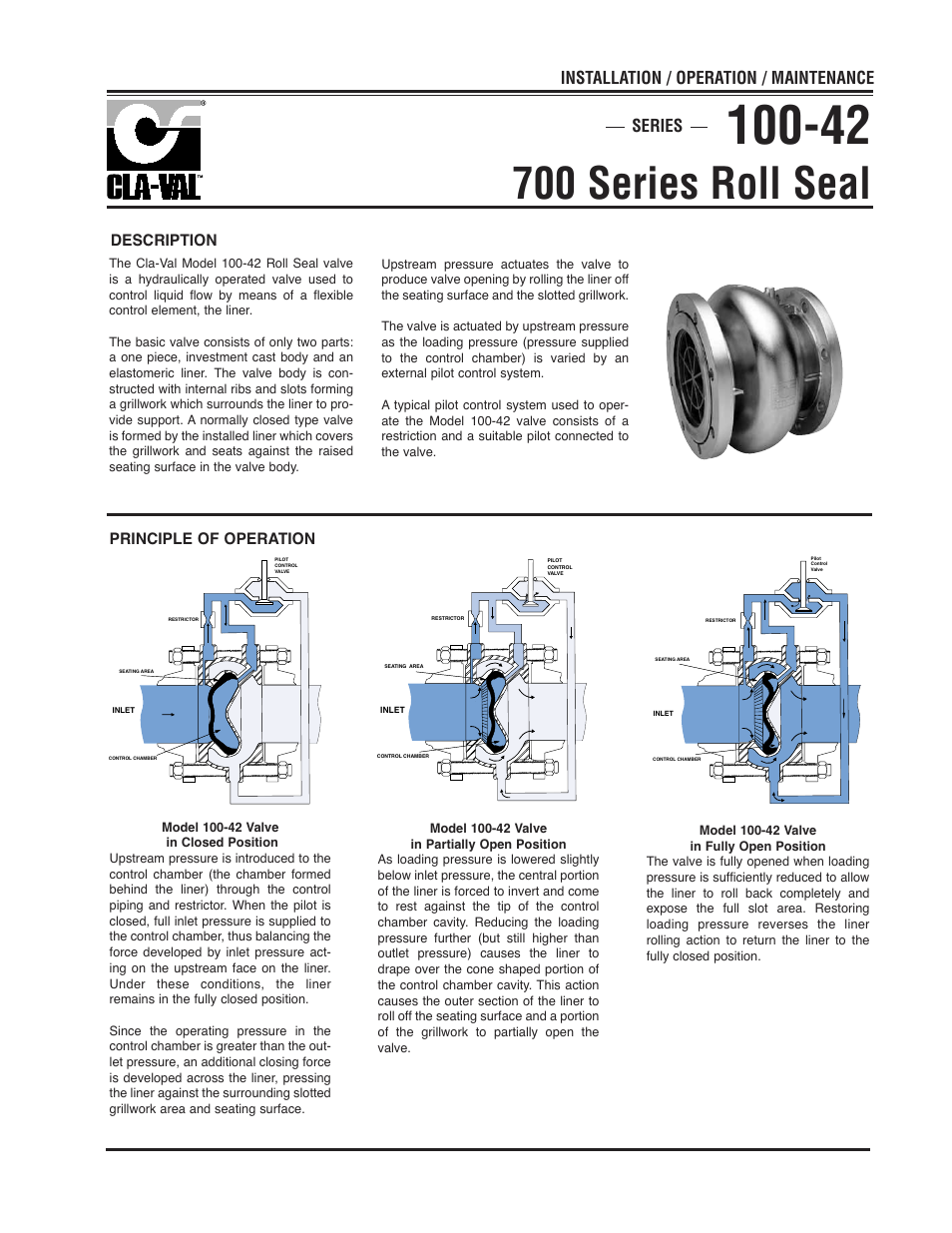 700 series roll seal, Installation / operation / maintenance, Series | Cla-Val 750B-4KG User Manual | Page 7 / 25