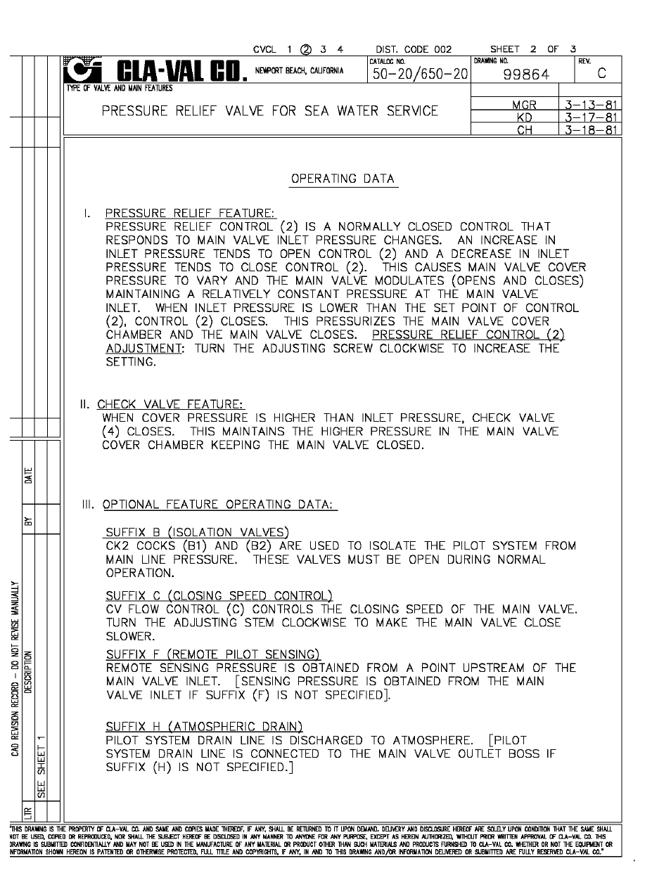 Cla-Val 50-20 User Manual | Page 3 / 33