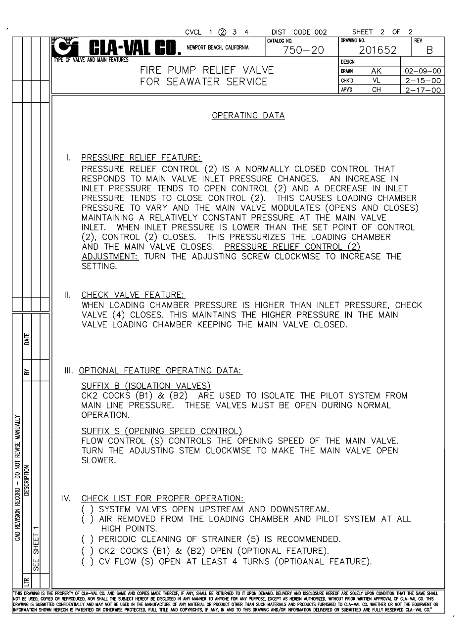 Cla-Val 750-20 User Manual | Page 4 / 31