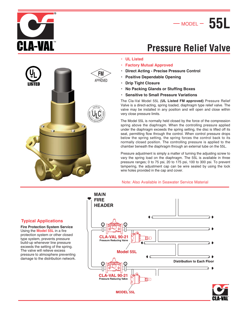 Cla-Val 55L User Manual | 2 pages