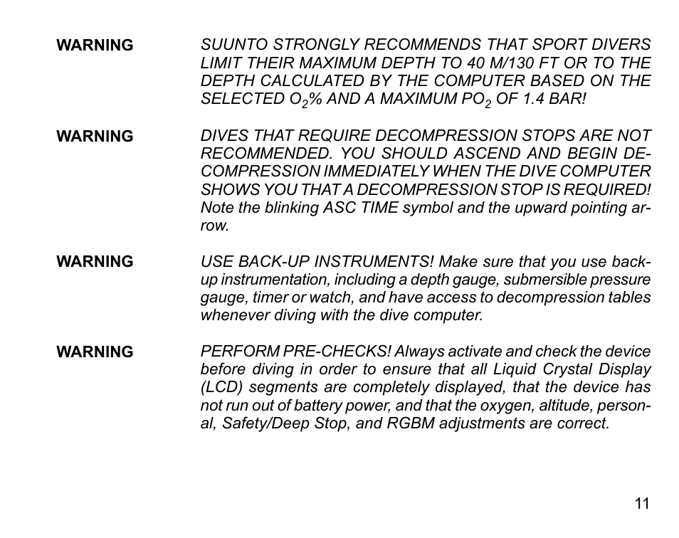 SUUNTO D4 User Manual | Page 10 / 106