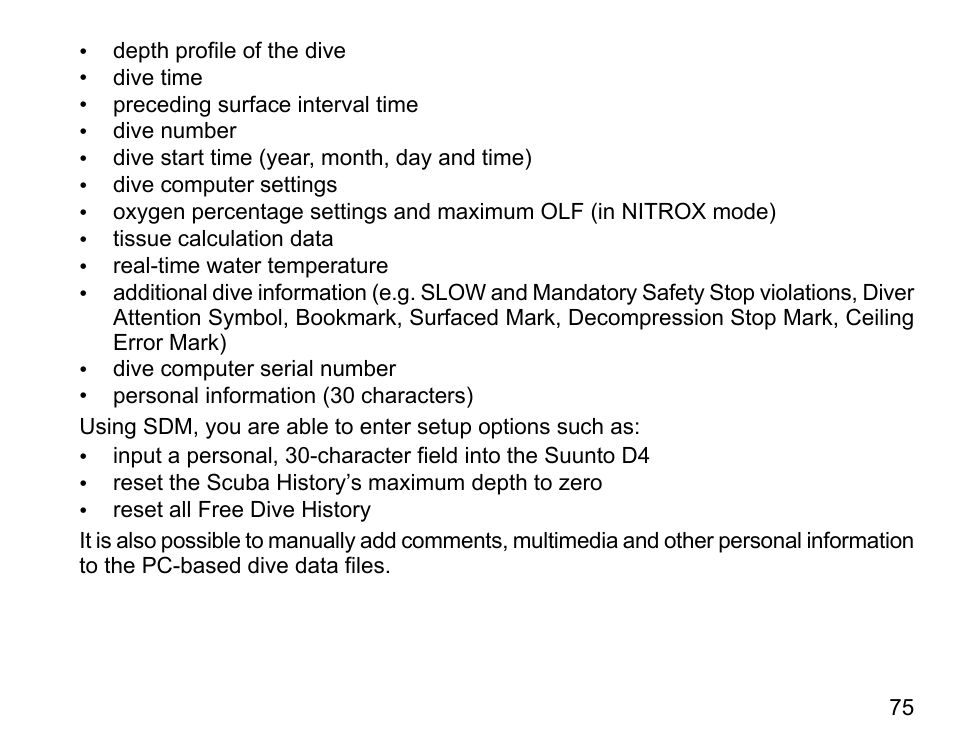 SUUNTO D4 User Manual | Page 74 / 106