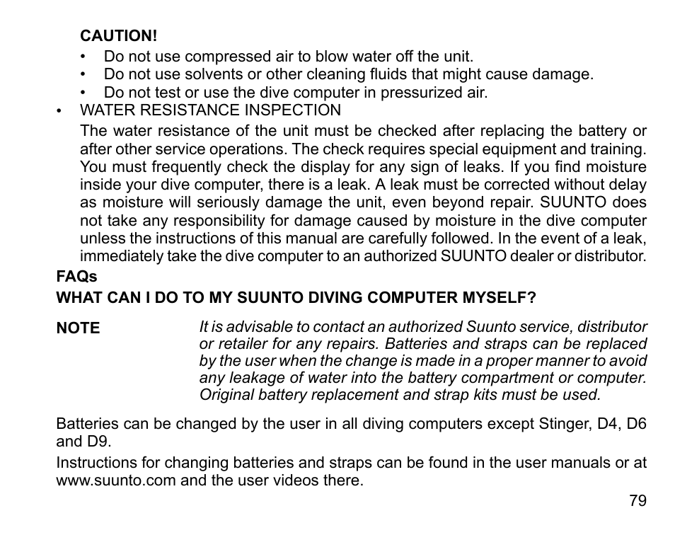 SUUNTO D4 User Manual | Page 78 / 106