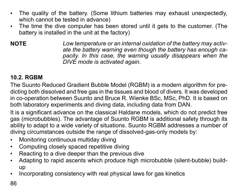 Rgbm | SUUNTO D4 User Manual | Page 85 / 106