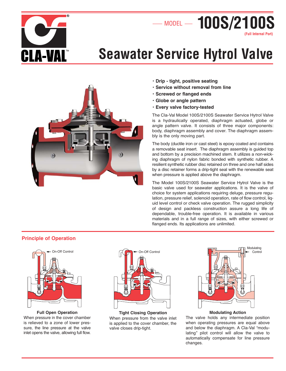 Cla-Val 2100S User Manual | 4 pages