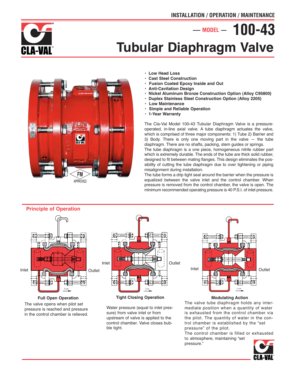 Cla-Val 100-43 User Manual | 4 pages