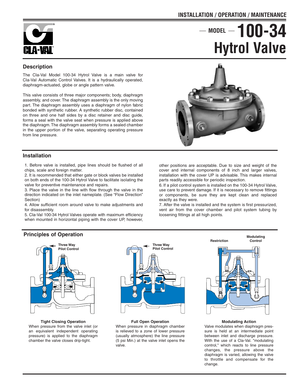 Cla-Val 100-34 User Manual | 6 pages