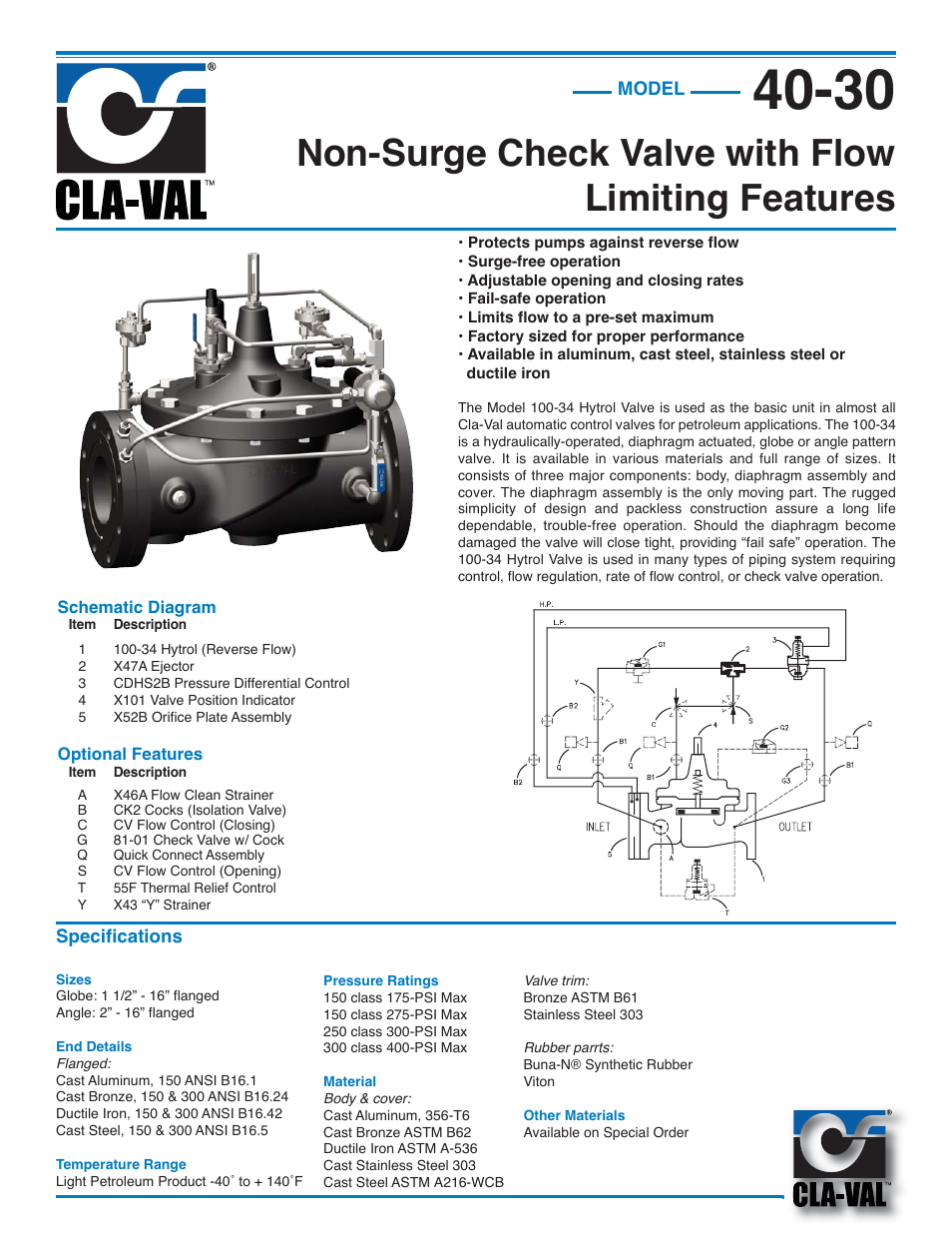 Cla-Val 40-30/640-30 User Manual | 2 pages