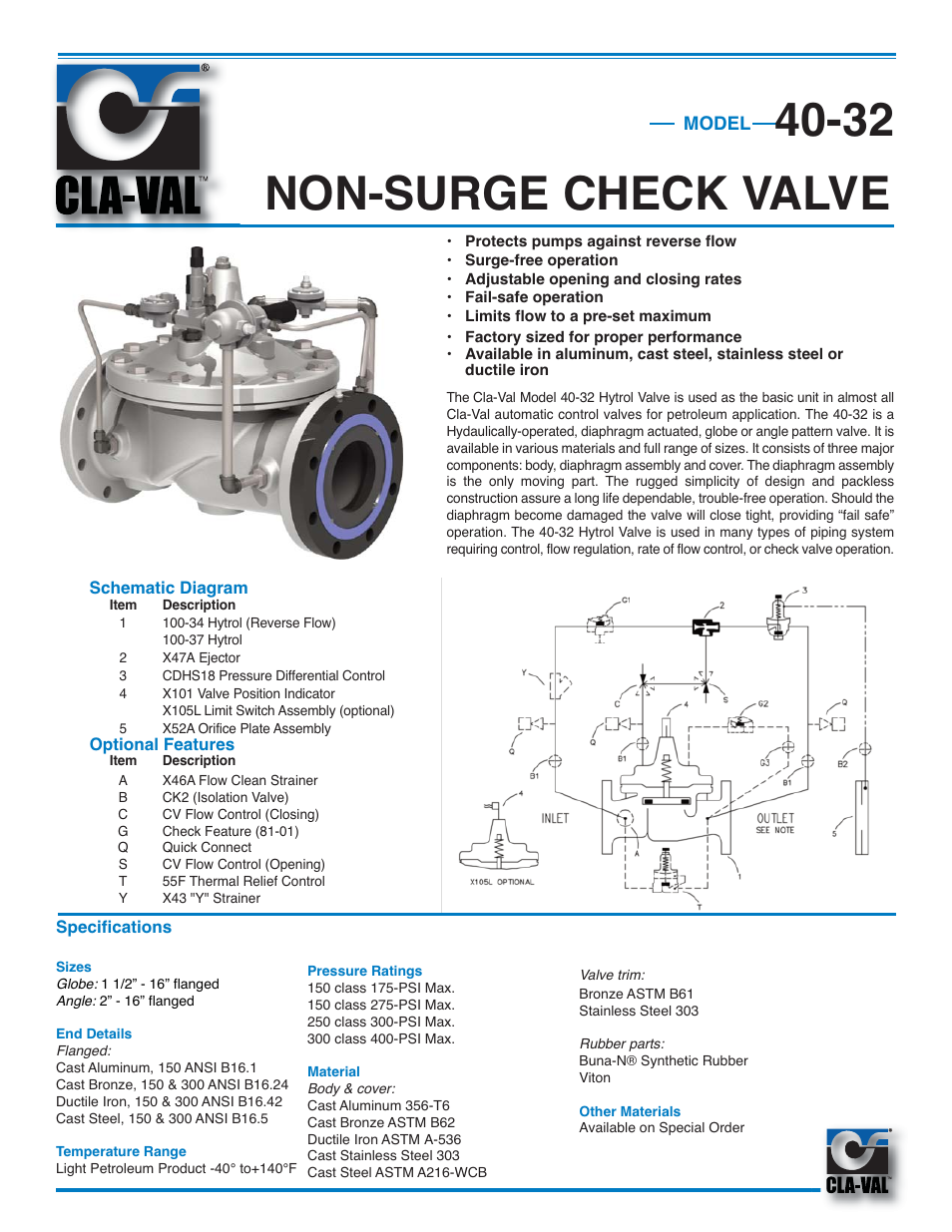 Cla-Val 40-32 User Manual | 2 pages