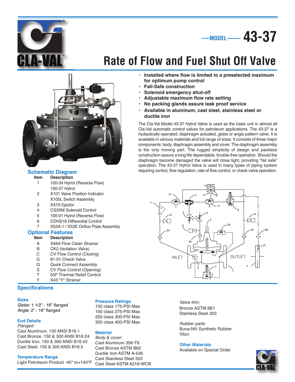 Cla-Val 43-37/643-37 User Manual | 2 pages