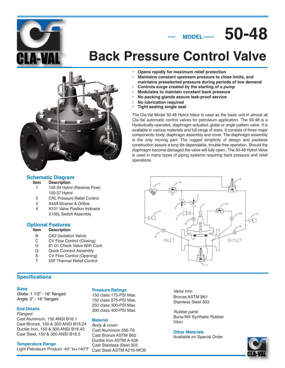 Cla-Val 50-48/650-48 User Manual | 2 pages