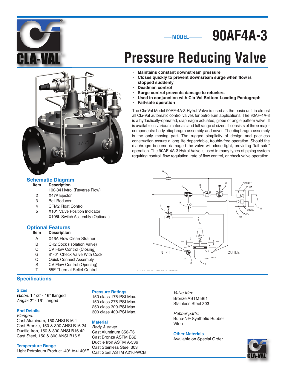Cla-Val 90AF-4A-3 User Manual | 2 pages