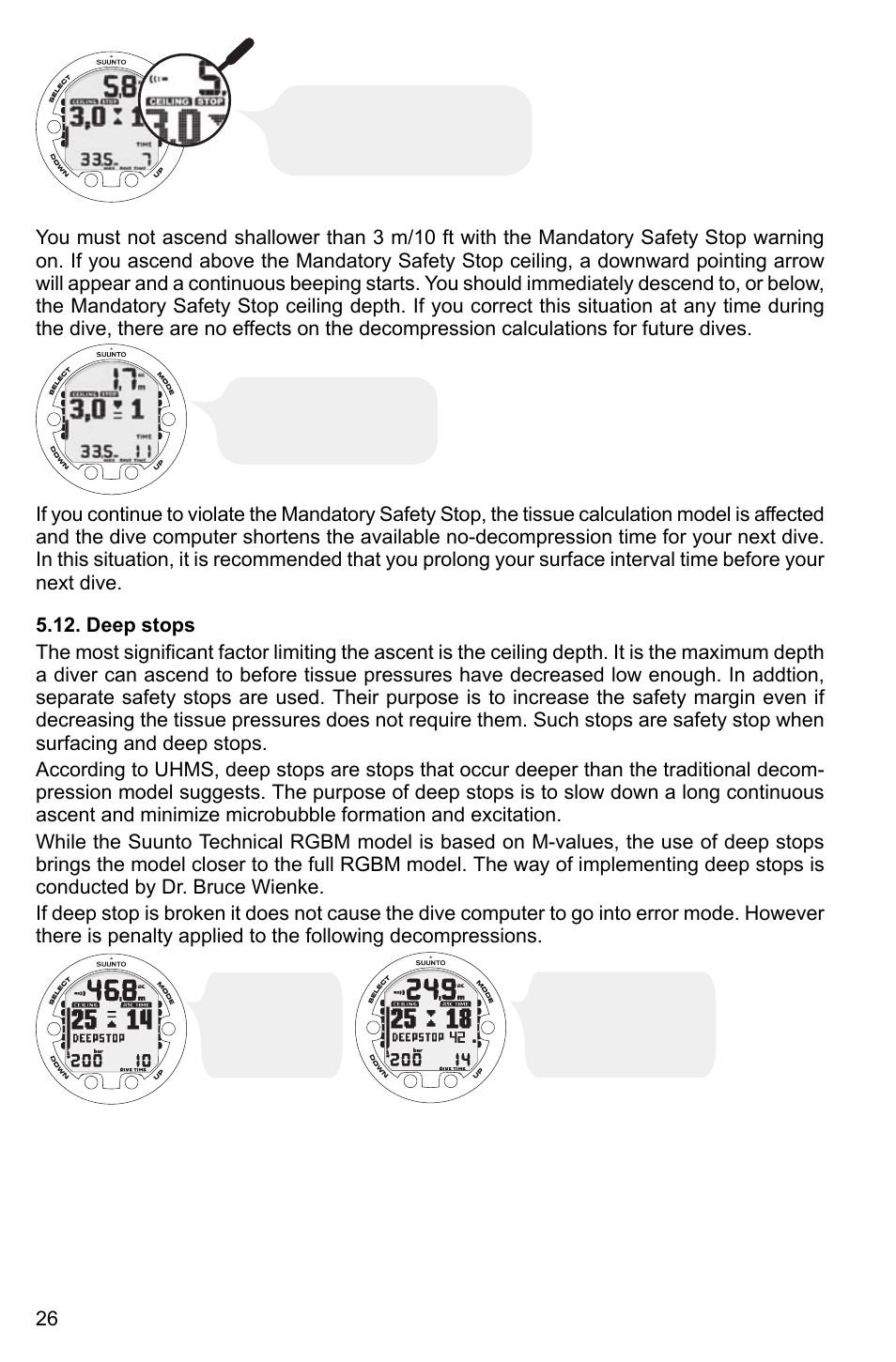 Deep stops | SUUNTO HELO2 User Manual | Page 26 / 64