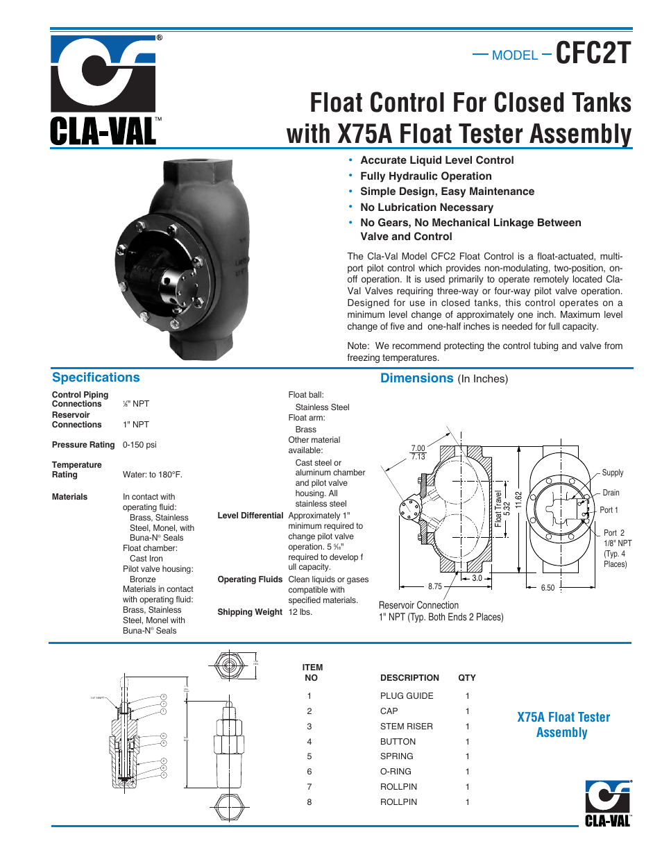 Cla-Val CFC2T User Manual | 2 pages