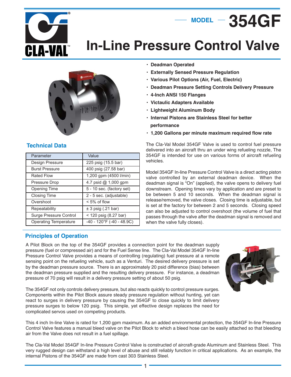 Cla-Val 354GF User Manual | 2 pages