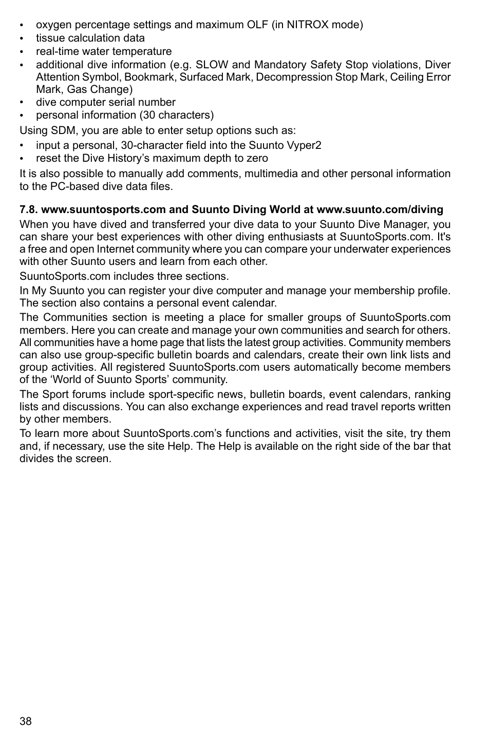 SUUNTO Vyper2 User Manual | Page 38 / 55