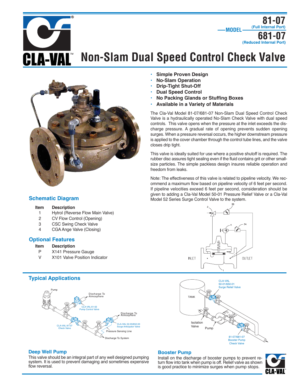 Cla-Val 81-07/681-07 User Manual | 4 pages