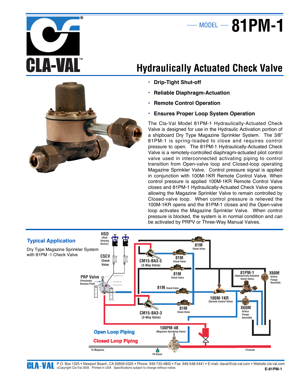 Cla-Val 81PM-1 User Manual | 1 page