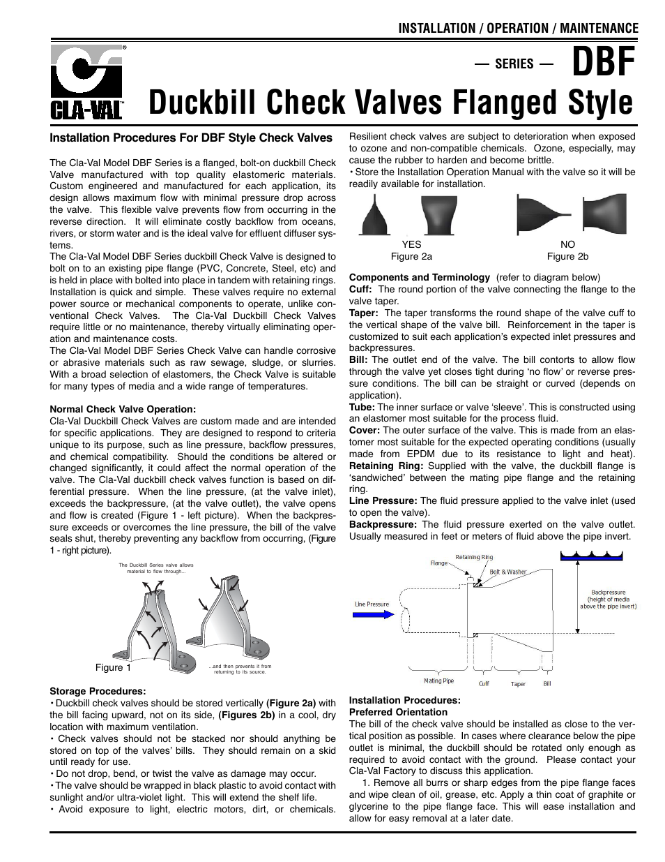 Cla-Val DBF Series User Manual | 2 pages