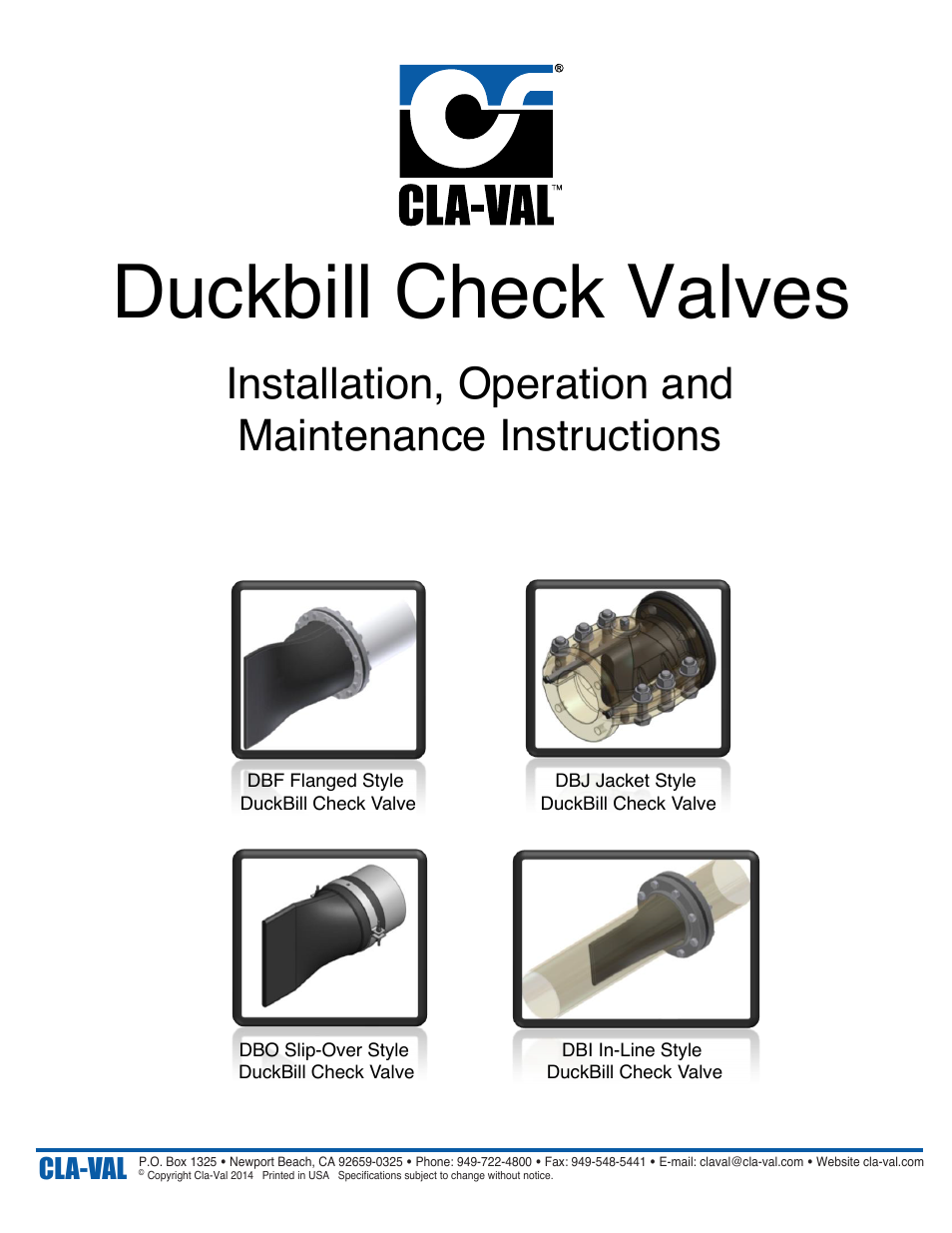 Cla-Val DBJ Series User Manual | 4 pages