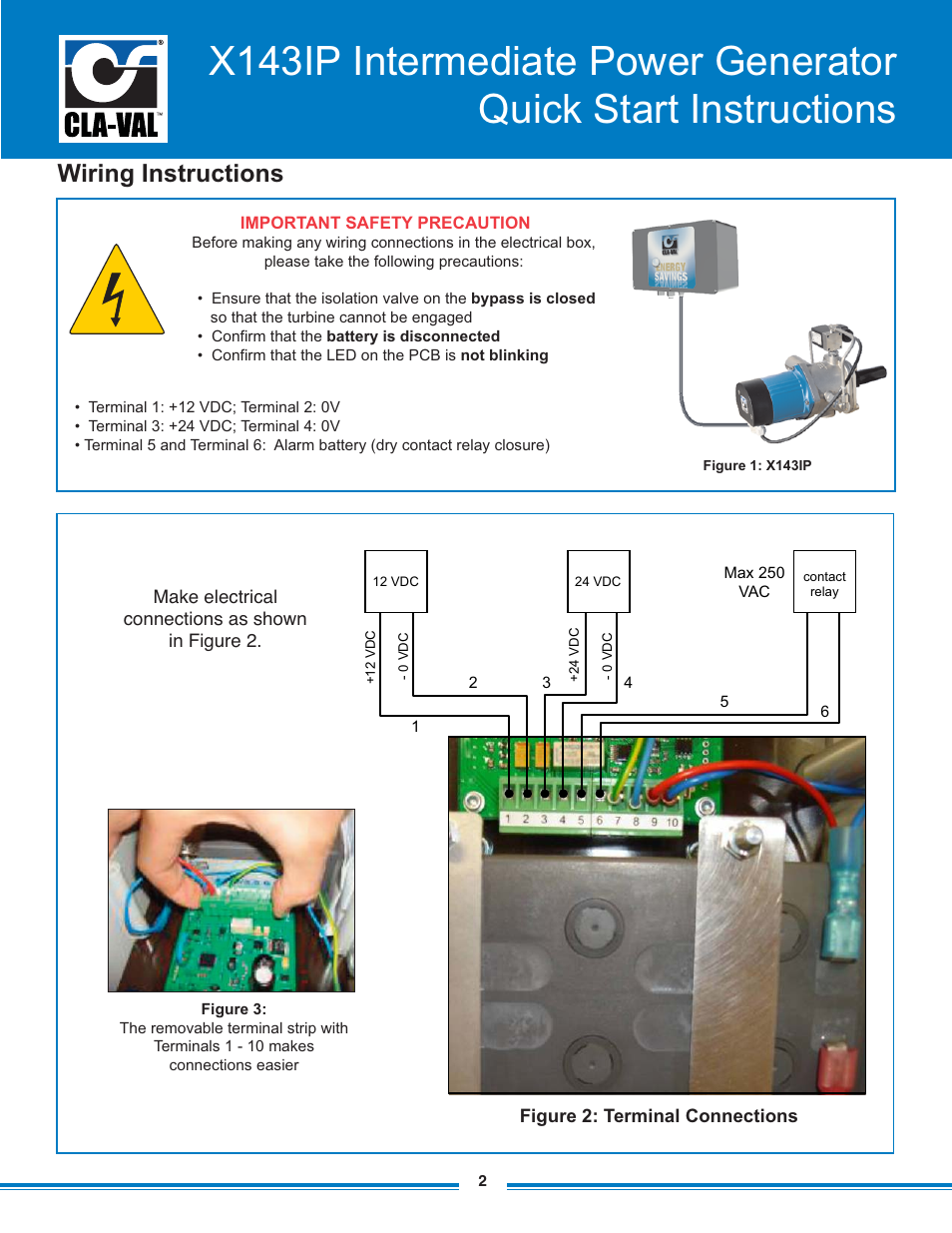 Wiring instructions | Cla-Val X143IP User Manual | Page 2 / 4
