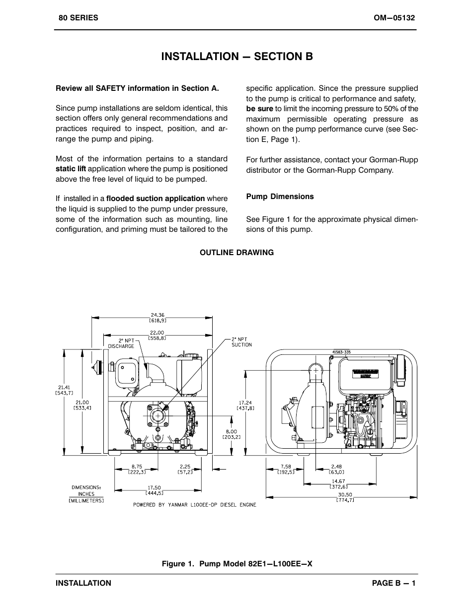 Installation - section b | Gorman-Rupp Pumps 82E1-L100EE-X 1215875 thru 1518663 User Manual | Page 8 / 29
