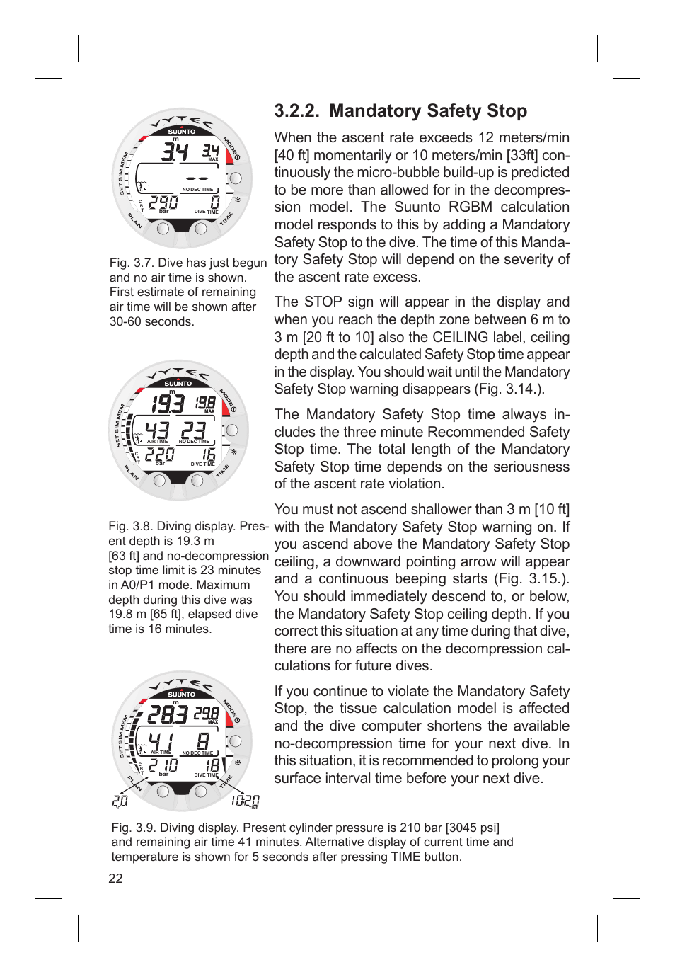 Mandatory safety stop | SUUNTO VYTEC DS User Manual | Page 24 / 86