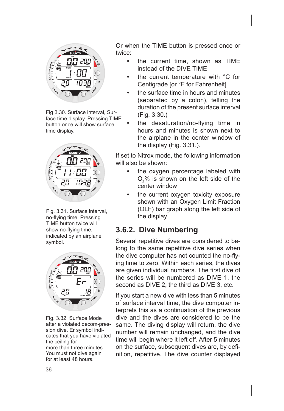 Dive numbering | SUUNTO VYTEC DS User Manual | Page 38 / 86