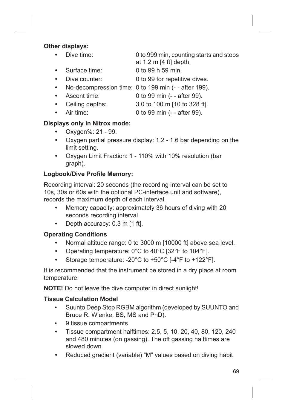 SUUNTO VYTEC DS User Manual | Page 71 / 86